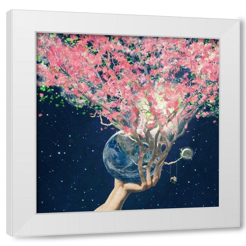 Love Makes The Faith Bloom White Modern Wood Framed Art Print by Flores, Paula Belle