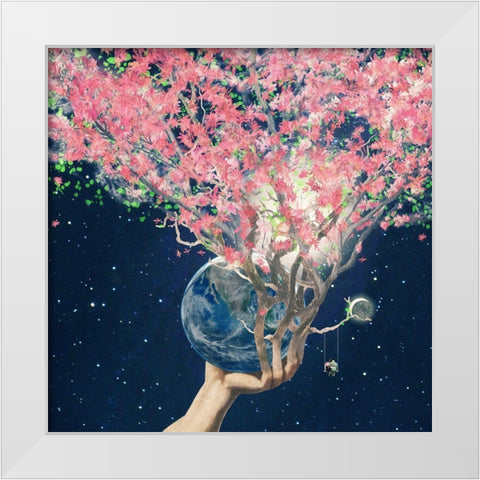 Love Makes The Faith Bloom White Modern Wood Framed Art Print by Flores, Paula Belle