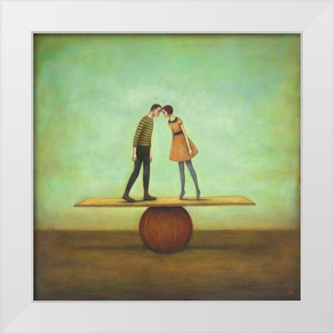 Finding Equilibrium White Modern Wood Framed Art Print by Huynh, Duy