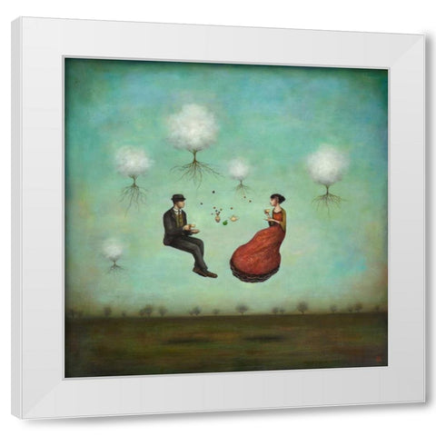 Gravitea For Two White Modern Wood Framed Art Print by Huynh, Duy