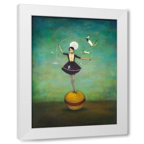 Lunas Circle White Modern Wood Framed Art Print by Huynh, Duy