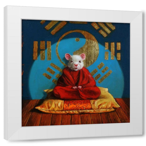 Inner Peace White Modern Wood Framed Art Print by Heffernan, Lucia