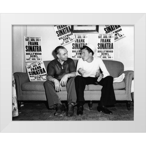 Frank Sinatra Aug. 14, 1943 At the Hollywood Bowl White Modern Wood Framed Art Print by Unknown