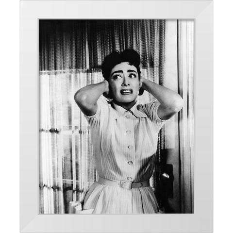 Joan Crawford 1956 Autumn Leaves White Modern Wood Framed Art Print by Unknown