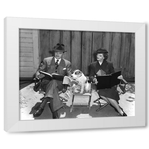 The Thin Man William Powell, Myrna Loy and Asta White Modern Wood Framed Art Print by Unknown