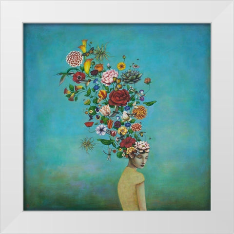 A Mindful Garden White Modern Wood Framed Art Print by Huynh, Duy