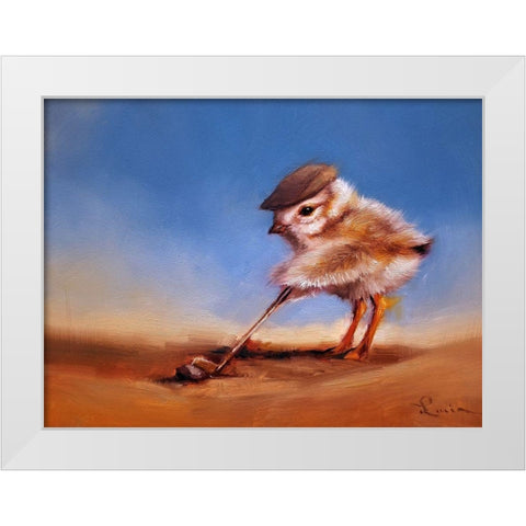 Birdie Shot White Modern Wood Framed Art Print by Heffernan, Lucia