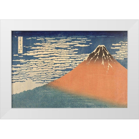 Fine Wind, Clear Morning (Gaifu Kaisei), 1832 White Modern Wood Framed Art Print by Hokusai, Katsushika