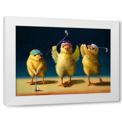 Yoga Chicks Golf Chicks White Modern Wood Framed Art Print by Heffernan, Lucia