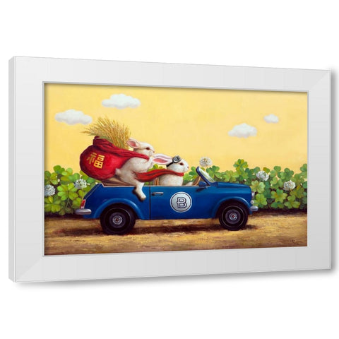 Family Drive White Modern Wood Framed Art Print by Heffernan, Lucia