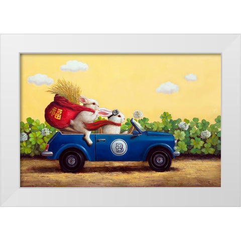 Family Drive White Modern Wood Framed Art Print by Heffernan, Lucia