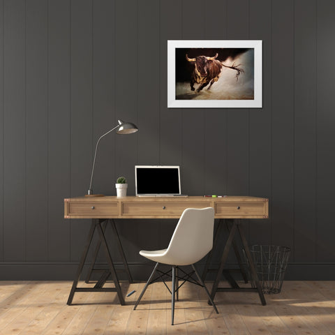 El Toro 2 White Modern Wood Framed Art Print by Heffernan, Lucia