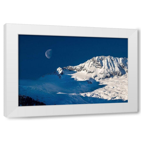 Moon White Modern Wood Framed Art Print by Kostka, Vladimir