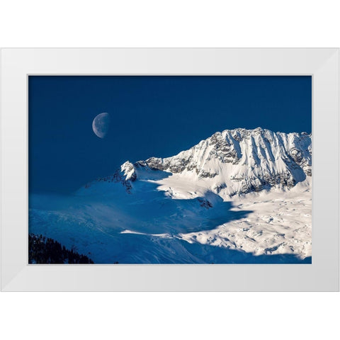 Moon White Modern Wood Framed Art Print by Kostka, Vladimir