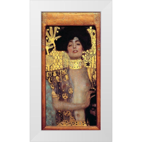 Judith I White Modern Wood Framed Art Print by Klimt, Gustav