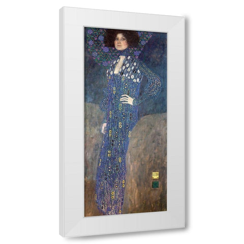 Portrait of Emilie Floge White Modern Wood Framed Art Print by Klimt, Gustav