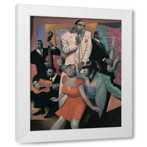 Club Zanzibar White Modern Wood Framed Art Print by Kelley, Gary