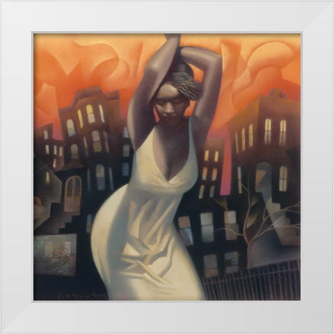 Harlem Heat White Modern Wood Framed Art Print by Kelley, Gary