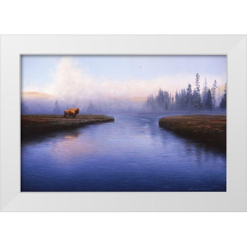 The Mist White Modern Wood Framed Art Print by Manocchia, Adriano