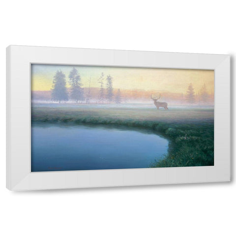 Yellowstone Mist White Modern Wood Framed Art Print by Manocchia, Adriano