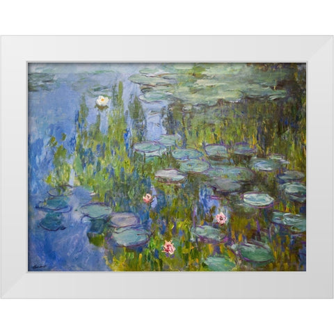 Seerosen White Modern Wood Framed Art Print by Monet, Claude