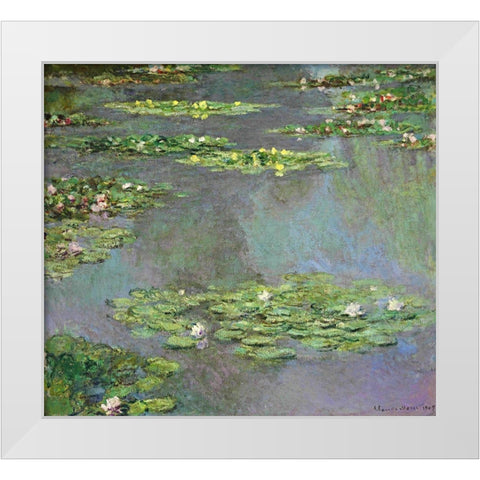 Nymphe as, 1905 White Modern Wood Framed Art Print by Monet, Claude