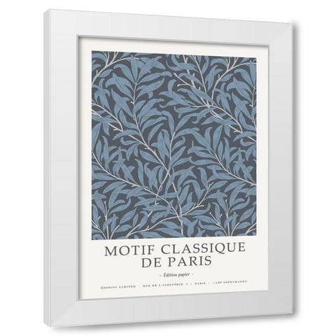 Motif Classique 4 White Modern Wood Framed Art Print by Design Fabrikken