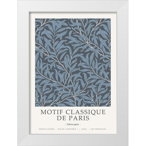 Motif Classique 4 White Modern Wood Framed Art Print by Design Fabrikken