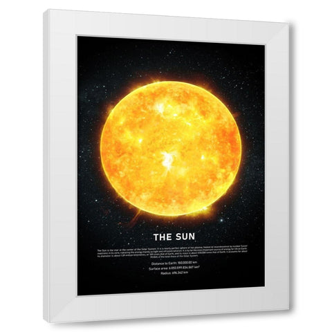 The Sun White Modern Wood Framed Art Print by Design Fabrikken