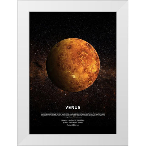 Venus White Modern Wood Framed Art Print by Design Fabrikken