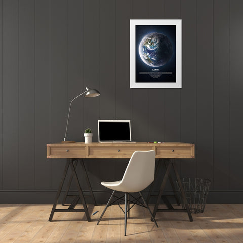 Earth White Modern Wood Framed Art Print by Design Fabrikken