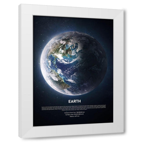 Earth White Modern Wood Framed Art Print by Design Fabrikken