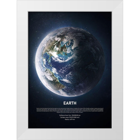 Earth White Modern Wood Framed Art Print by Design Fabrikken