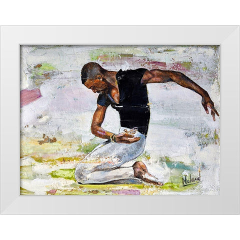 Careful Sparrow White Modern Wood Framed Art Print by Anderson, Noland