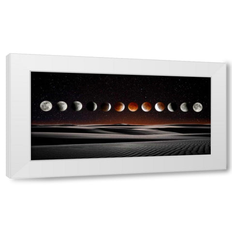 Blood Moon Eclipse White Modern Wood Framed Art Print by ODell, Dale