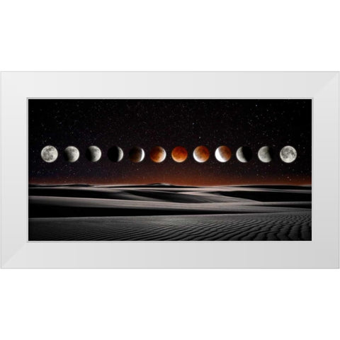 Blood Moon Eclipse White Modern Wood Framed Art Print by ODell, Dale