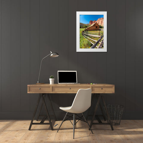 Utah Barn White Modern Wood Framed Art Print by Oldford, Tim