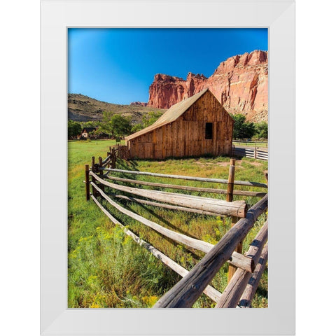 Utah Barn White Modern Wood Framed Art Print by Oldford, Tim