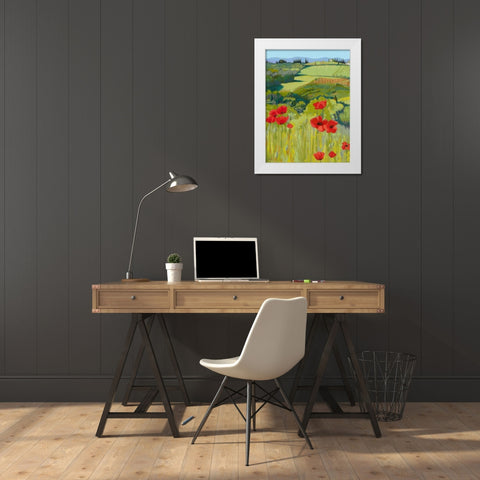 Field of Poppies White Modern Wood Framed Art Print by Parsons, Jane Henry