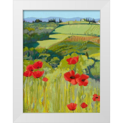 Field of Poppies White Modern Wood Framed Art Print by Parsons, Jane Henry