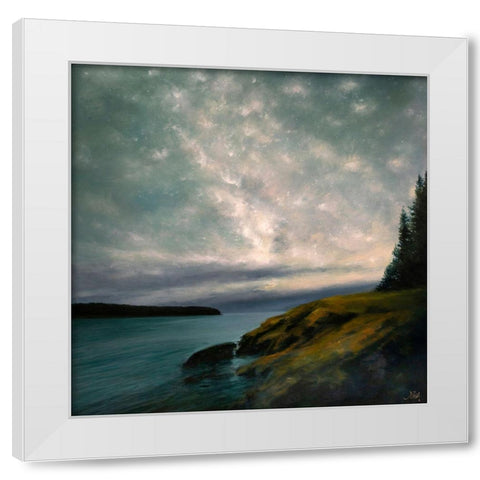 Celestial White Modern Wood Framed Art Print by Parent, Joanne
