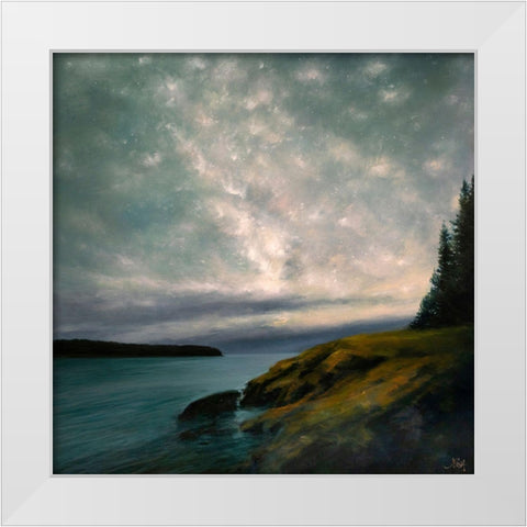 Celestial White Modern Wood Framed Art Print by Parent, Joanne