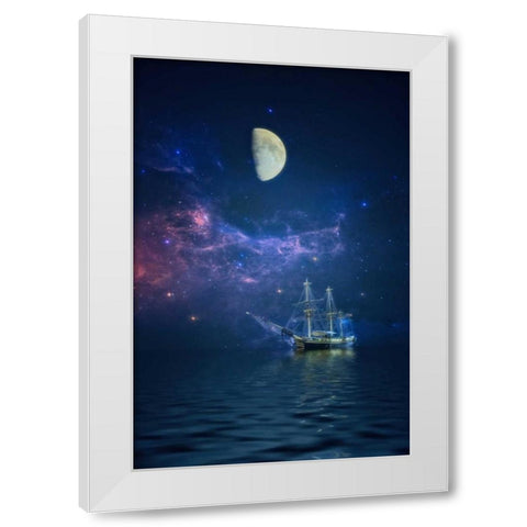 By Way of The Moon and Stars White Modern Wood Framed Art Print by Rivera, John
