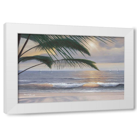 Paradisio White Modern Wood Framed Art Print by Romanello, Diane
