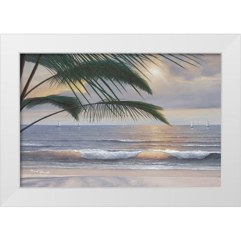 Paradisio White Modern Wood Framed Art Print by Romanello, Diane