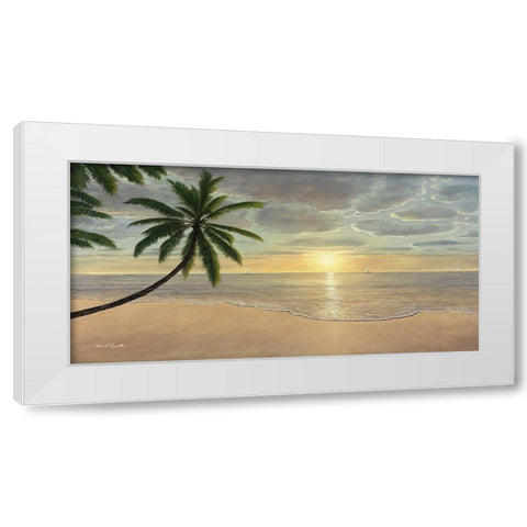 Beach Bliss White Modern Wood Framed Art Print by Romanello, Diane