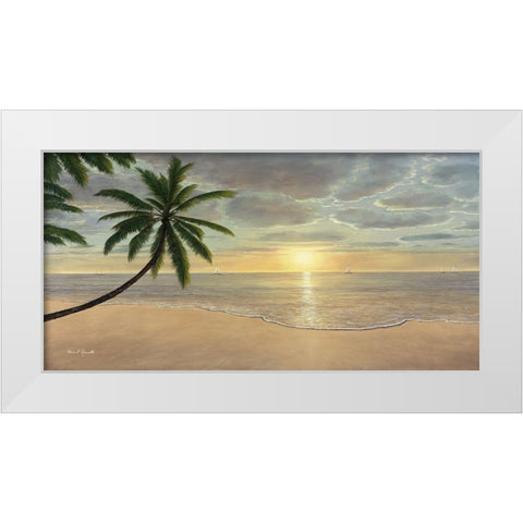 Beach Bliss White Modern Wood Framed Art Print by Romanello, Diane