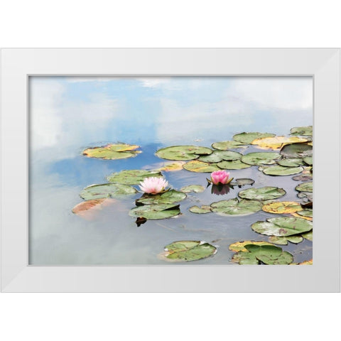 MonetÃÂs Garden White Modern Wood Framed Art Print by Ryan, Brooke T.