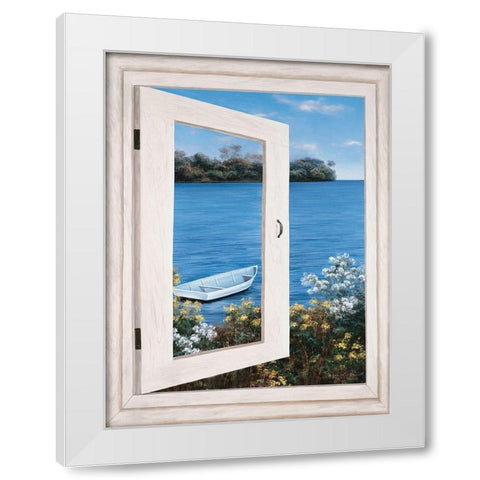 Bay Window Vista I White Modern Wood Framed Art Print by Romanello, Diane