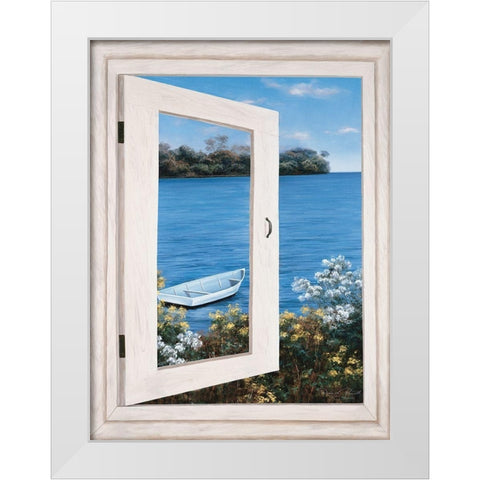 Bay Window Vista I White Modern Wood Framed Art Print by Romanello, Diane
